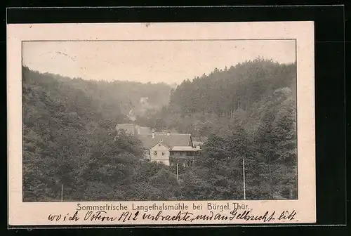 AK Bürgel /Thür., Sommerfrische Langethalsmühle