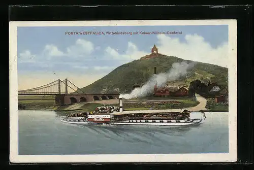 AK Porta Westfalica, Wittekindsberg mit Kaiser Wilhelm-Denkmal