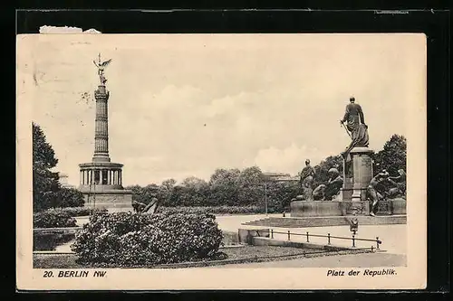 AK Berlin, Platz der Republik, Siegessäule