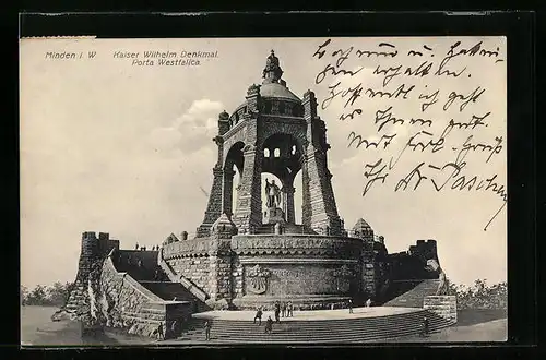 AK Minden i. W., Kaiser Wilhelm-Denkmal, Porta Westfalica