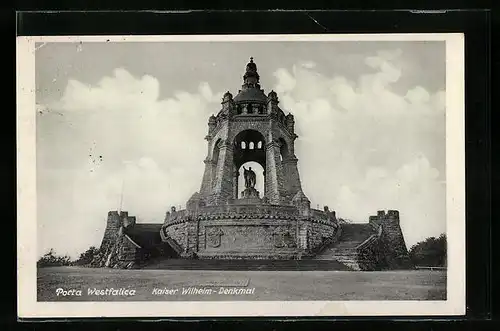 AK Porta Westfalica, Blick von vorne auf das Kaiser Wilhelm-Denkmal