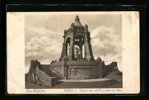 AK Porta Westfalica, Kaiser-Wilhelm-Denkmal, Wilhelm der I.