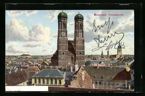 AK München, Sicht auf die Frauenkirche
