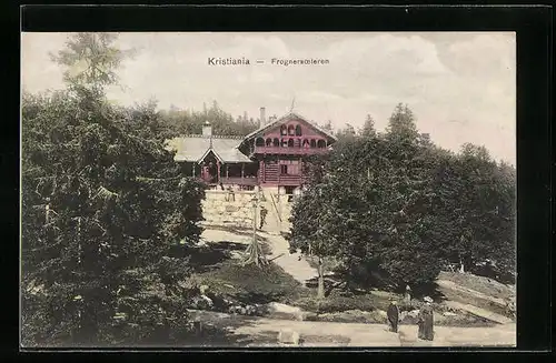 AK Kristiania, Frognersøteren, Gasthaus im Wald