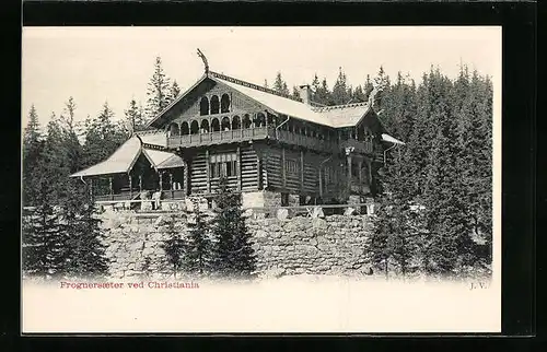 AK Christiania, Frognersæter, Gasthaus am Waldesrand