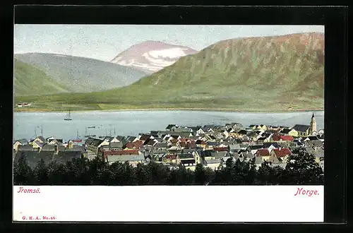 AK Tromsö, Teilansicht der Stadt mit Fjord