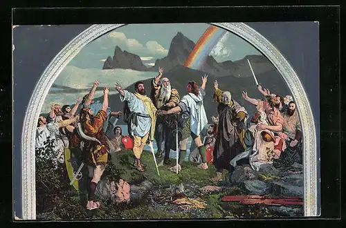 Künstler-AK Wilhelm Tell, Der Rütlischwur