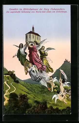 Künstler-AK Maria-Zell, Gemälde der Gründungssage