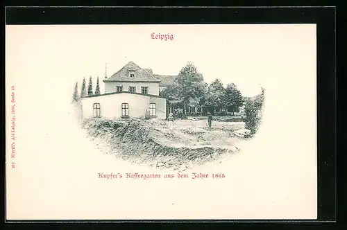 AK Leipzig, Kupfers Kaffeegarten aus dem Jahre 1865