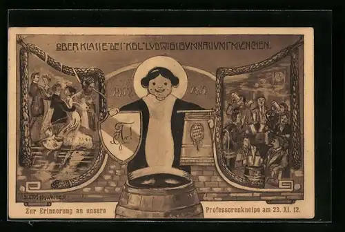 AK München, Professorenkneipe der studentischen Szene des Kgl. Ludwigsgymnasiums