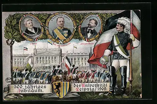AK Leipzig, 500 jähriges Jubiläum der Universität, Portraits von Funktionären der studentischen Szene