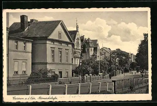 AK Crossen a. O., Villen in der Bismarckstrasse