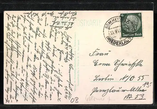 AK Sommerfeld /Ffo., Passanten in der Eichbergstrasse