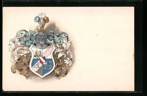 Lithographie Studentenwappen Vera Amicitia