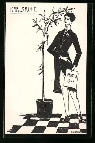 Künstler-AK Karlsruhe, Abitur 1905, Absolvia