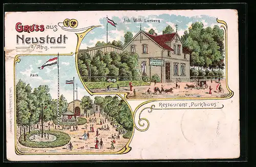 Lithographie Hamburg-Neustadt, Park