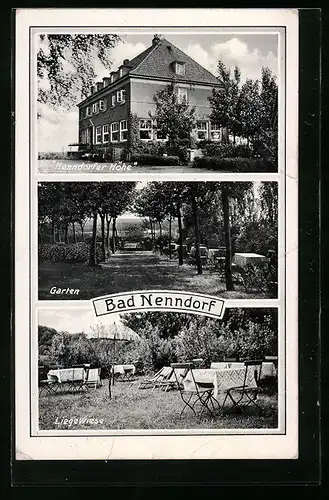 AK Bad Nenndorf, Gasthaus Nenndorfer Höhe mit Garten und Liegewiese