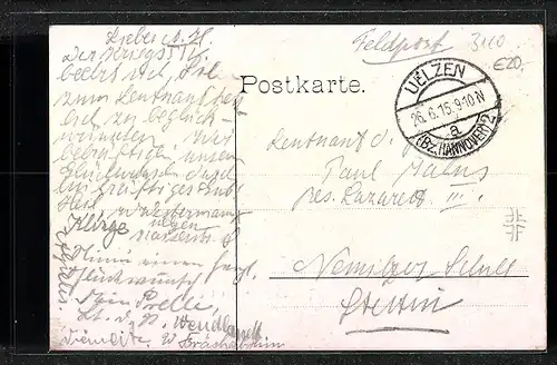 Künstler-AK Uelzen, Stiftungsfest Turnverein des Realgymnasiums, Feiernde Figuren