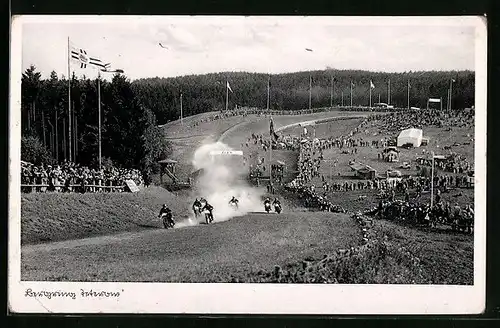 AK Teterow /Meckl., Gras-Berg-Rennbahn Bergring Teterow - Motorrad-Rennen