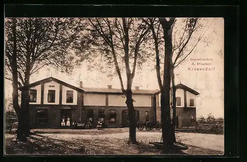 AK Krusendorf, Gastwirtschaft A. Missfeldt mit Vorplatz
