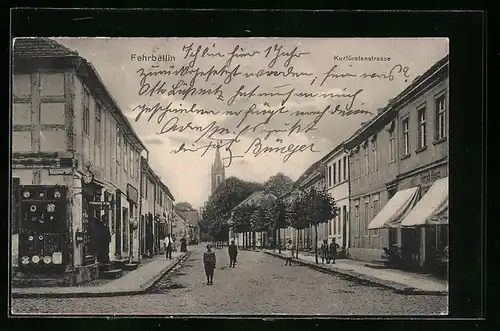 AK Fehrbellin, Kurfürstenstrasse Ecke Ruppiner Strasse