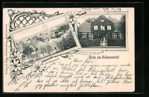 AK Hohenwestedt, Haus mit von Efeu bewachsener Fassade, Vorderstrasse