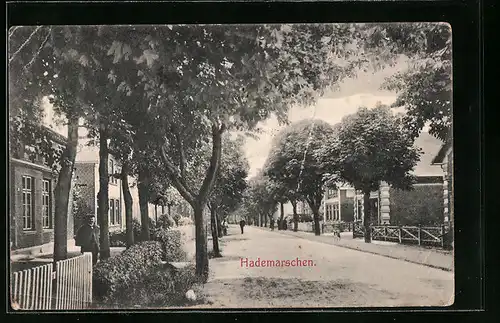 AK Hademarschen, Strassenpartie im Ort