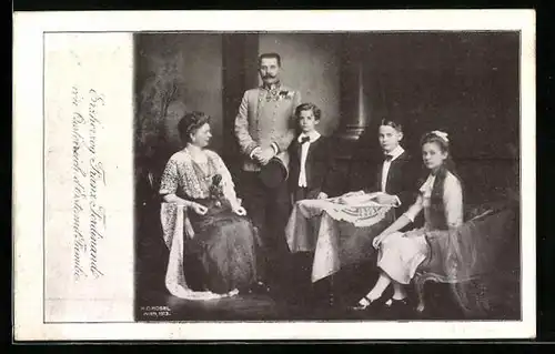 AK Erzherzog Franz Ferdinand von Österreich mit seiner Familie