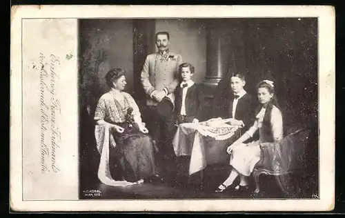 AK Erzherzog Franz Ferdinand von Österreich mit seiner Familie