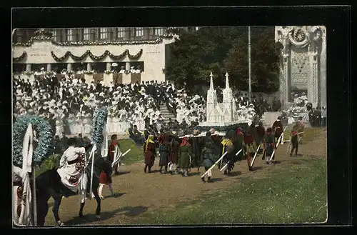 AK Kaiserhuldigungsfest 1908, Rudolf IV. der Stifter - Das Modell der Stephanskirche
