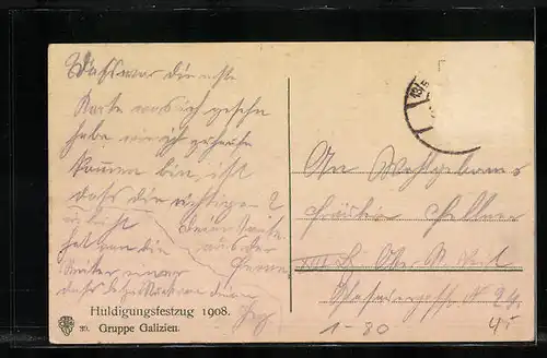 AK Kaiserhuldigung, Festzug 1908