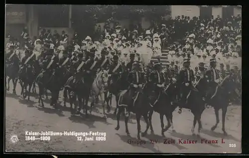 AK Kaiser-Jubiläums-Hudligungs-Festzug 1908, Kaiserhuldigung
