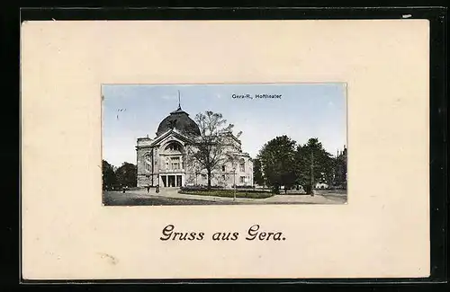 AK Gera, Strassenpartie am Hoftheater