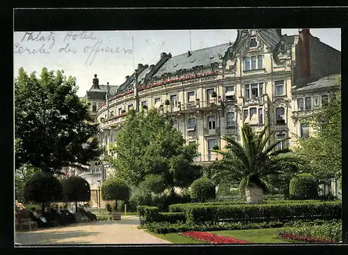 AK Wiesbaden, Palast-Hotel von den Parkanlagen aus