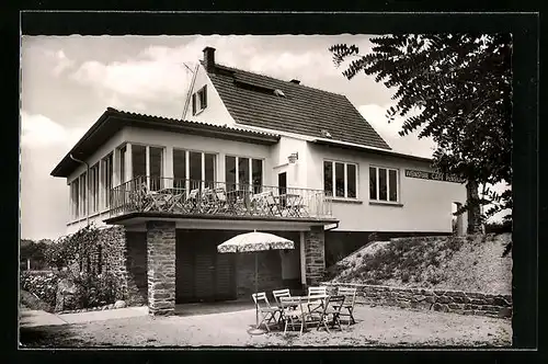 AK St. Goarshausen a. Rh., Hotel-Pension und Weinrestaurent am Teufelstein auf dem Patersberg