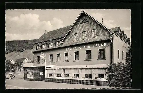 AK Oberfell /Mosel, Gasthaus-Metzgerei Zur Krone, Inh.: Gebr. Christ