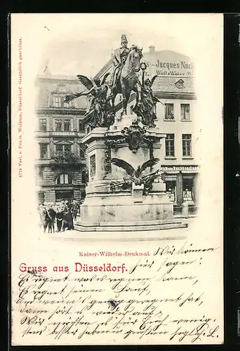 AK Düsseldorf, Kaiser-Wilhelm-Denkmal