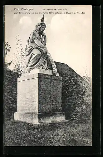 AK Bad Kissingen, Denkmal der trauernden Germania