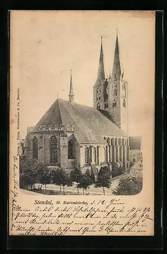 AK Stendal, Blick auf die St. Marienkirche