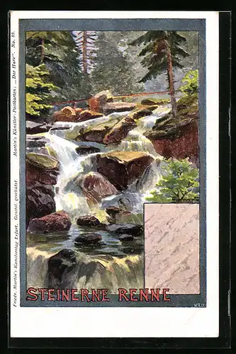 Künstler-AK H. Bahndorf: Wernigerode, An der Steinernen Renne