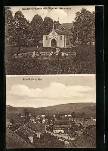 AK Annaberg, Wallfahrtskirche mit Ölgarten und Annabergstrasse