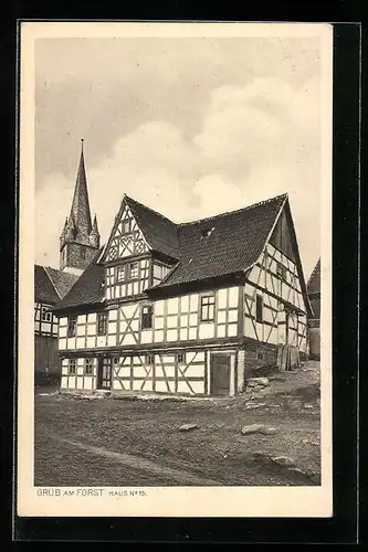 AK Grub am Forst, Haus No. 15 mit Kirche