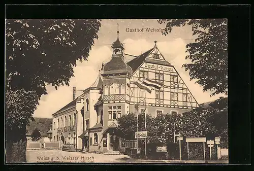 AK Weissig bei Weisser Hirsch, Gasthof Weissig