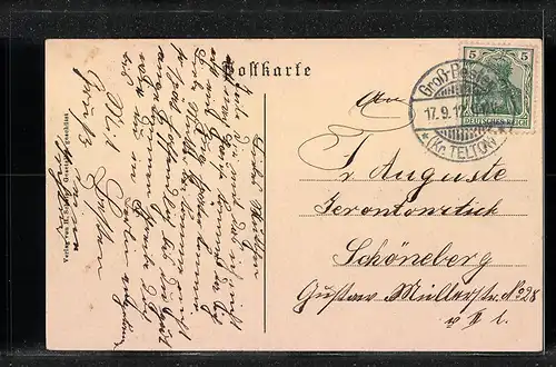 AK Gross-Besten, Genesungsheim mit See im Winter