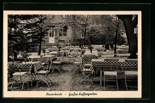 AK Hasenheide bei Hannover, Gasthaus Hasenheide, Grosser Kaffeegarten