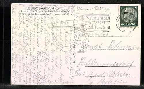 AK Rickling, Gasthaus Waldschlösschen