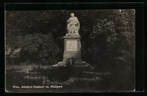 AK Wien, Schubert-Denkmal im Stadtpark