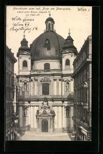 AK Wien, Pfarrkirche zum heil. Peter am Petersplatz