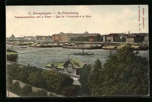 AK St. Pétersbourg, Quai de l`Université et la Néva