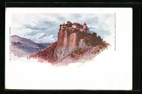 Künstler-AK Veldes, Schloss Veldes